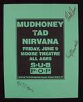 KURT COBAIN AND OTHERS SIGNED HANDBILL