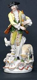 32 19C English Figural Porcelain Group of Shepard Play