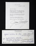 JOAN CRAWFORD SIGNED LETTER AND CHECK