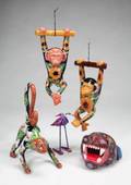 GROUP OF CERAMIC AND PAPIER MACHE ANIMALS
