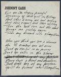 JOHNNY CASH HANDWRITTEN SLUMGULLION PART I LYRICS