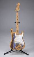 RON WOOD STAGE PLAYED AND PAINTED GUITAR
