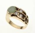 ELVIS PRESLEY JADE AND DIAMOND GOLD RING
