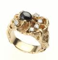 ELVIS PRESLEY DIAMOND AND BLACK SAPPHIRE RING