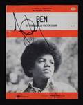 MICHAEL JACKSON SIGNED BEN SHEET MUSIC