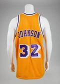 MAGIC JOHNSON SIGNED AND INSCRIBED LAKERS JERSEY