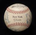 1954 CHAMPION NEW YORK GIANTS TEAM SIGNED BASEBALL