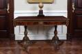 REGENCY STYLE DOUBLE PEDESTAL RECTANGULAR HALL TABLE