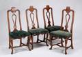 GROUP OF SEVEN WALNUT DINING CHAIRS