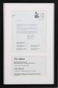 ERIC CLAPTON GRAMMY NOMINATION LETTER
