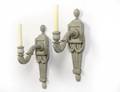 PAIR OF EMPIRE STYLE PAINTED WOOD SCONCES