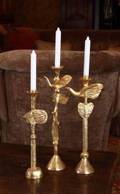 SET OF THREE PIERRE CASENOVE GRADUATED GILDED BRONZE CANDLESTICKS