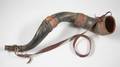 RAMS HORN WITH LEATHER STRAP AND LEATHER CUFFS