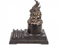 GILT AND PATINATED BRONZE COCKATOO INK WELL