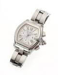 EXTRA LARGE GENTLEMANS STAINLESS STEEL ROADSTAR WRISTWATCH BY CARTIER