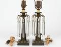 PAIR OF PATINATED BRONZE TABLE LAMPS