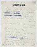 JOHNNY CASH HANDWRITTEN WORKING LYRICS
