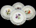 SET OF FOUR FINE MEISSEN PORCELAIN PLATES