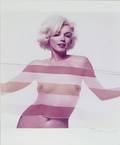MARILYN MONROE STANDING WITH STRIPED SCARF