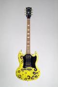 LIME GREEN BURNED GUITAR BY FISTERRA STUDIOS
