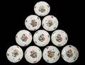 SET OF TEN HEREND PORCELAIN BUTTER PATS