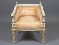 LOUIS XVI STYLE CARVED AND PAINTED CHILDS MARQUISE