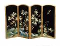 FOUR FOLD CLOISONNE ENAMEL TABLE SCREEN