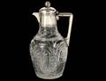 CONTINENTAL SILVER MOUNTED CUT GLASS JUG