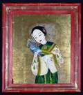 REVERSE GLASS PAINTING OF A CHINESE LADY