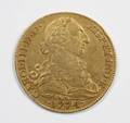 CHARLES III GOLD 8 ESCUDOS 1774 MPJ