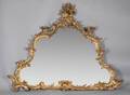 CONTINENTAL ROCOCO STYLE GILDED OVER MANTLE MIRROR