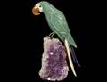 CARVED HARDSTONE FIGURE OF A PARROT