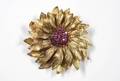 RUBY FLOWER BROOCH