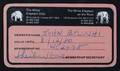 JOHN BELUSHIS MEMBERSHIP CARD TO THE WHITE ELEPHA