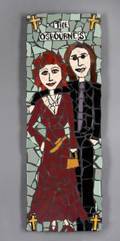 A TIFFANY MILLER CERAMIC MOSAIC TILE PLAQUE