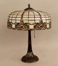 E 19th C Leaded Art Glass Lamp