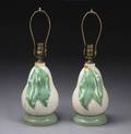 A PAIR OF FRUIT FORM CERAMIC TABLE LAMPS
