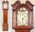 A Pine Cased Grandfather Clock