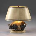 A FIGURAL AMERICANA PIG TABLE LAMP