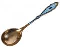 SOVIET UNION GILT STERLING SILVER AND ENAMEL SPOON