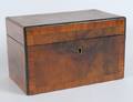 REGENCY BURL WALNUT TEA CADDY