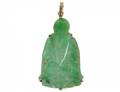 FOURTEEN KARAT GOLD MOUNTED JADE DROP