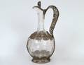 CONTINENTAL SILVER FILIGREE OVERLAID GLASS JUG