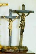 TWO SPANISH COLONIAL CRUCIFIXES