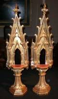 PAIR OF GOTHIC REVIVAL GILTWOOD SPIRES