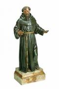 A WOOD FIGURE OF SAINT ST ANTHONY