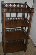 GOTHIC REVIVAL EBONIZED  OAK ETAGERE