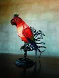 A BEAD WORK PARROT FORM LAMP