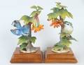 PAIR OF D DOUGHTY PORCELAIN CERULEAN WARBLER