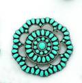 SILVER  TURQUOISE STONE BROOCH